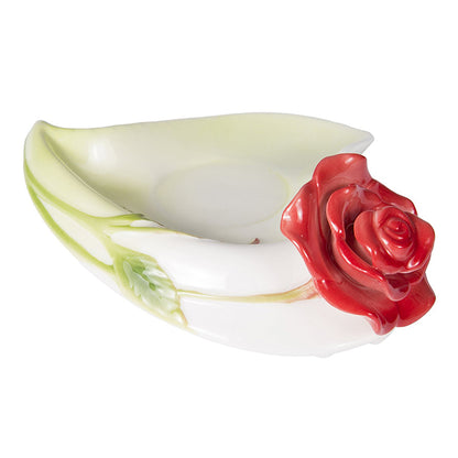Ceramic Rose Coffee Mug – Elegant Floral Porcelain Cup