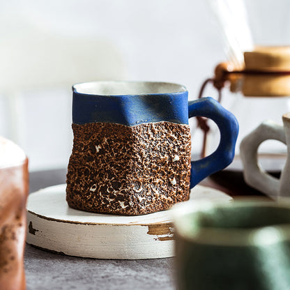 Vintage Irregular Ceramic Coffee Cup with Handle