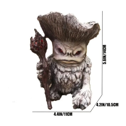 Fairy Mushroom Monster Troll Statue for Garden Decor